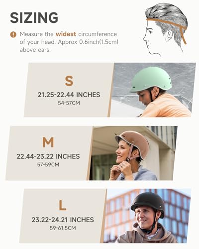 Findway Adjustable Bike Helmet for Adults Black Large Safety Certified Urban Cycling