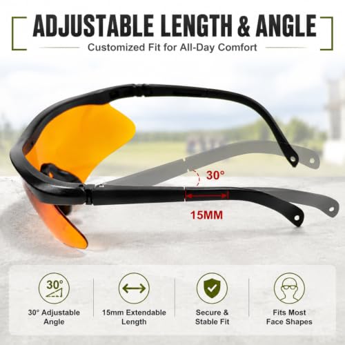 HUNTPAL Safety Shooting Glasses with Interchangeable Lenses and Adjustable Fit