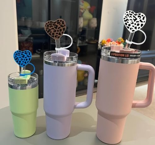 Dark Brown Straw Cover for Stanley 40&30 Oz Cup, 8mm Silicone Straw Covers Cap for Stanley Cup Accessories, Cute Topper for Tumblers, Cap Stopper for Reusable Straws Tip Lids (DM370)