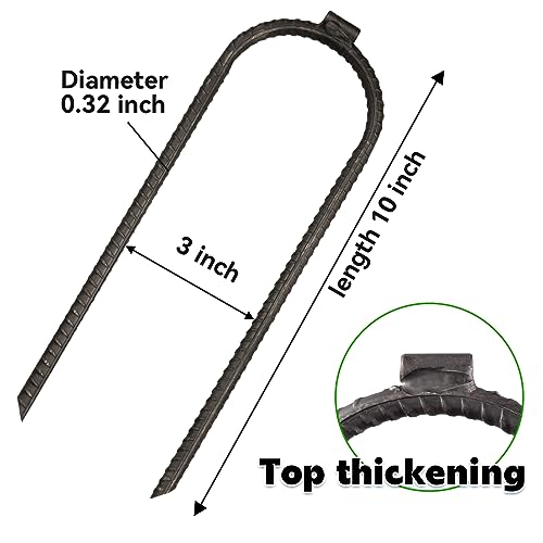 Heavy Duty Rebar Wind Stakes for Trampolines - 10x3 Inch Ground Anchors