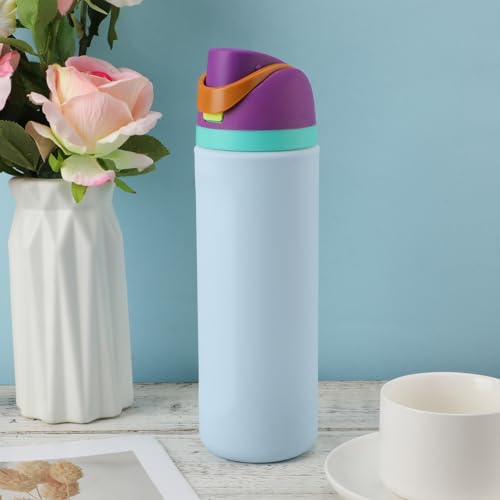 Silicone Water Bottle Boot for Owala 24oz, Full Wrap Protection Anti-Sliding Bottom Protective Sleeve Case Compatible with FreeSip Water Bottle Gift for Owala Protector Cover Accessory (Blue)