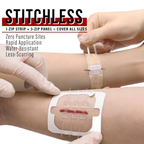 EVERLIT Compact Wound Closure Pack - Zip-Stitch, Butterfly & Waterproof Bandages