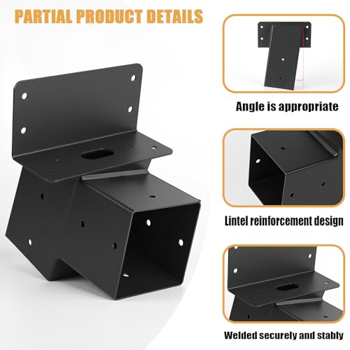 Deer Stand Brackets 4x4 Support Set - Black, Easy Install, Heavy Duty, Variation of Deer Stands A-Black