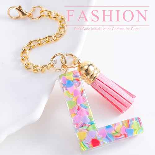 Letter Charm Accessories for Stanley Cup 1 PCS Cute Initial Keychain Handle Charm for Stanley Tumbler for Women