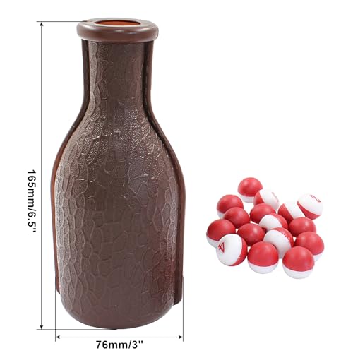 Brown Portable Billiard Pool Shaker Set with 16 Balls and Shaker Bottle
