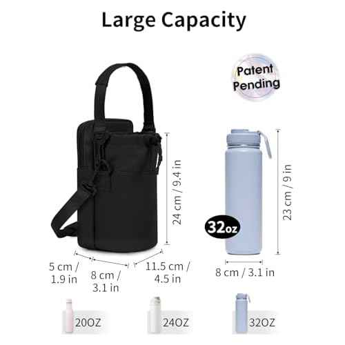 Wandering Nature Water Bottle Holder with Strap 32oz Insulated Water Bottle Carrier Sling Bag with Phone Pocket Water Bottle Pouch for Hiking Walking(Patent Pending)¡¦