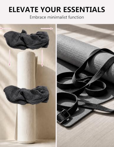 Dark Gray Yoga Mat Scrunchie & Strap Carrier for Pilates & Exercise