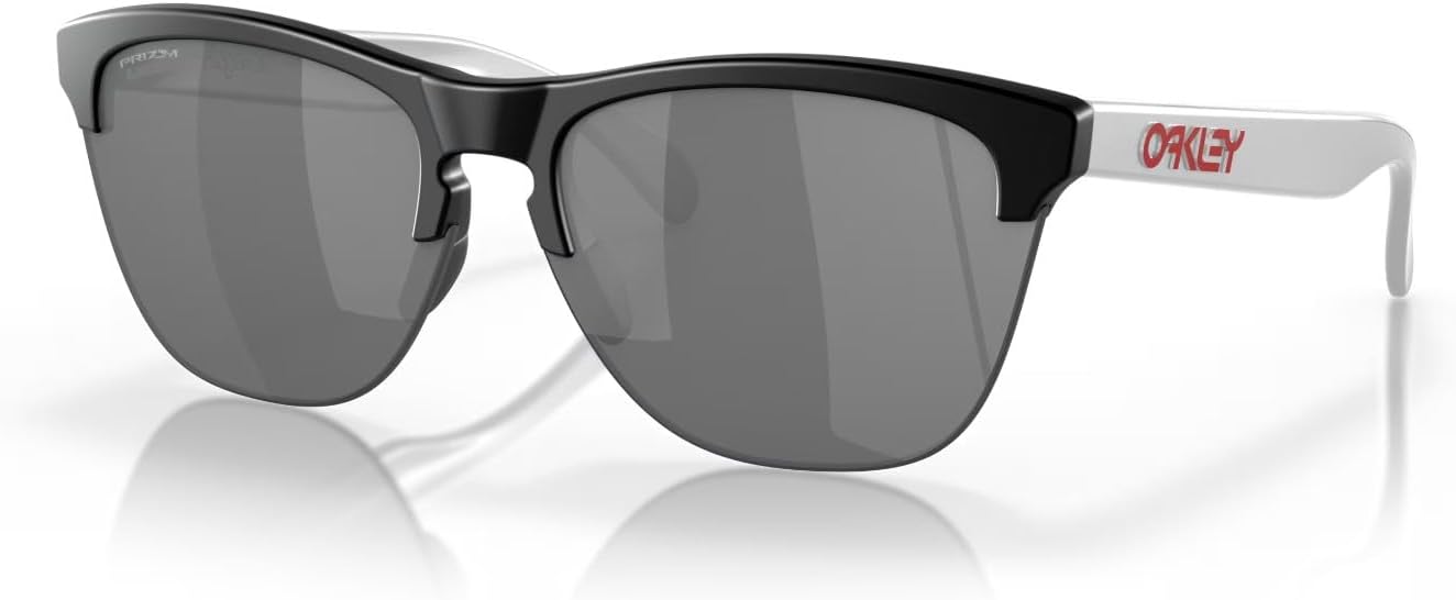Oakley Frogskins Lite Sunglasses Matte Black Silver with Prizm Black Lens 63mm