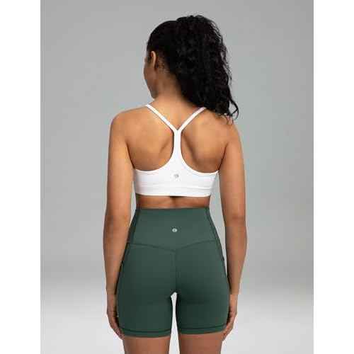 Colorfulkoala Women's Dreamlux Y Back Sports Bra Low Impact Padded Workout Top with Built in Bra A-C Cups