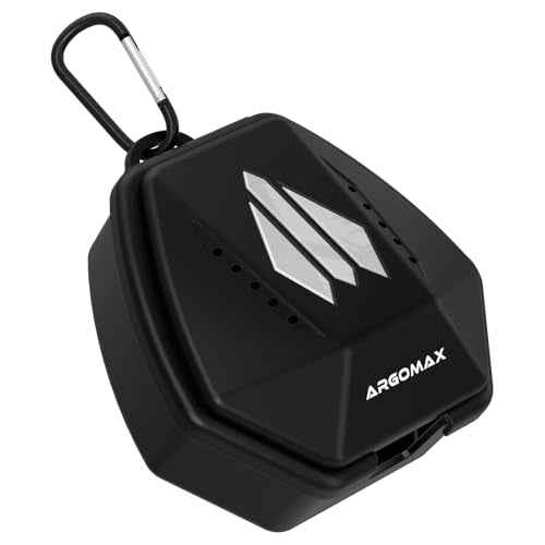 ARGOMAX Sports Lip Guard Case with Clip, Specializing Storage of Mouthguards with Lip Protection. Compatible with Various Brands of Football Lip Guard, Black+White.