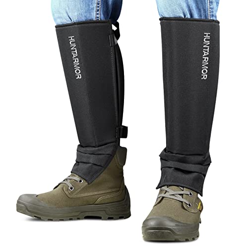 Dark Black EVA Snake Gaiters with Hard Protective Shell - Hunting, Hiking, Camping Gear