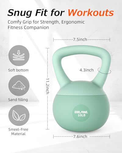 Soft Kettlebell 10LB for Safe Strength Training Home Workout Equipment