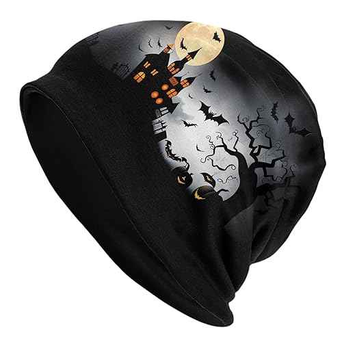 Funny Halloween Beanie Chemo Hat Cancer Headwear Knit Hats Baggy Slouchy Skull Cap for Women Men Gifts