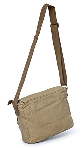 GOOTIUM Canvas Messenger Bag - Vintage Crossbody Shoulder Bag Military Satchel Khaki