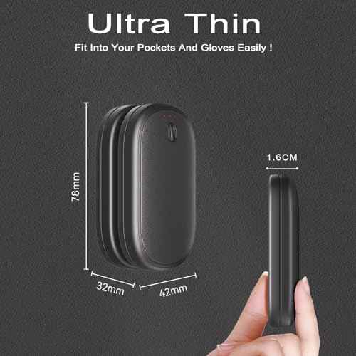 Hand Warmers Rechargeable, Magnetic Hands Heater, Fast Heating in 3s with 3 Settings, Electric Pocket Warmer, UL Certified Safe for Winter Camping, Hunting Trips, and Golf Games
