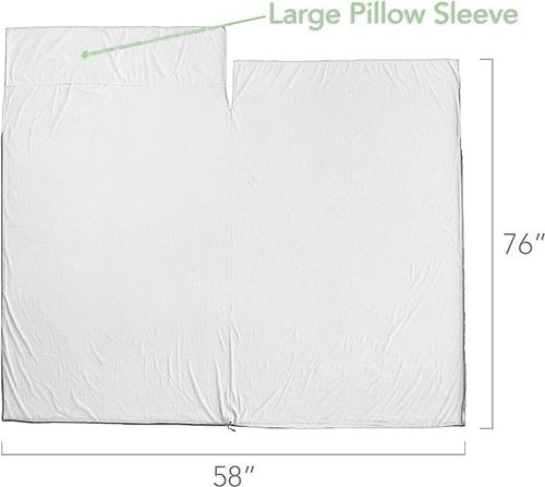 Pike Trail Sleeping Bag Liner – Travel and Camping Sheet, Lightweight and Compact Insert with Full Length Zipper and Guarantee (White Cloud, Medium, 82 in. L x 29 in. W Single Bed)