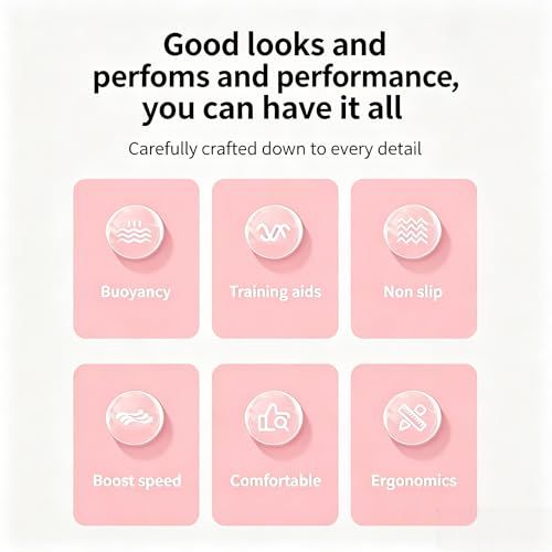 Pink Silicone Swimming Gloves for Resistance Training & Water Fitness - Unisex