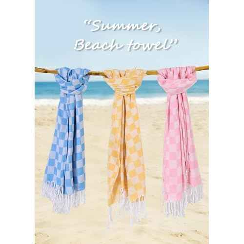 Travel Vacation Essentials Turkish Beach Towel Bath Towels Quick Dry Sand Free Oversized Bath Pool Swim Extra Large XL Blanket Adult Travel Cruise Accessories Must Haves Clearance Stuff Necessities