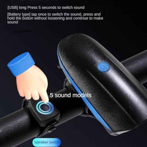 Bike Lights with Horn Set USB Rechargeable Bike Accessories for Kids Adults Waterproof IPX5