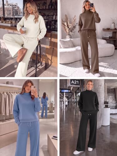 EFAN Womens Sweatsuits 2 Piece Modal Lounge Set - Small Beige