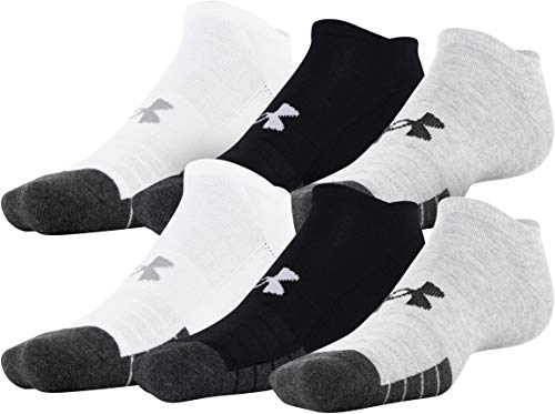 Under Armour Performance Tech No Show Socks - Multipairs, Steel 6-Pairs Large