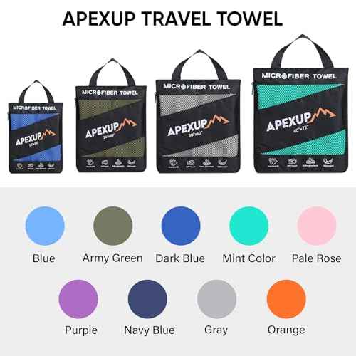 APEXUP Microfiber Travel Towel, Ultra Absorbent Quick Dry Towels, Lightweight Gym Sports Camping Towel for Workout, Yoga, Beach, Shower, Swimming (24"¡¿12", Army Green)