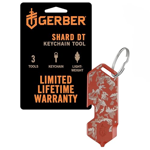 Orange Camo Gerber Shard 3-in-1 Multitool Keychain with Bottle Opener