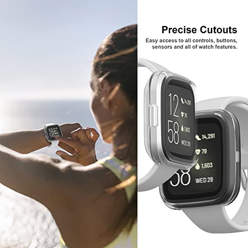 12 Pack Fitbit Versa 2 Screen Protector Case with Soft TPU Cover - Precise Fit