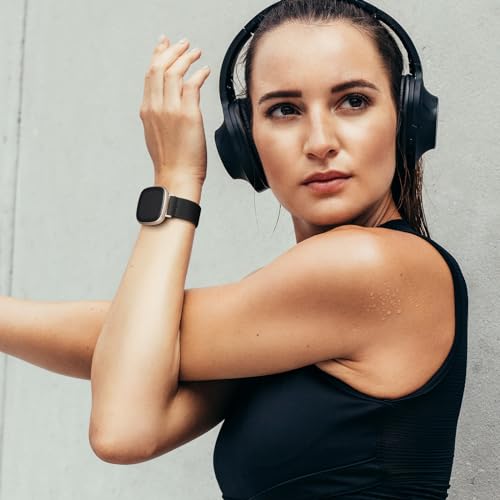 Maledan Adjustable Sports Wristbands for Fitbit Versa 3/ Sense 2 - Black & Navy Blue (Variation of THIS listing)