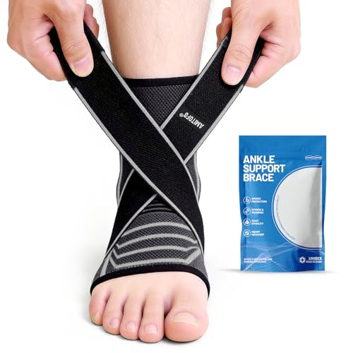Ankle Brace for Plantar Fasciitis Relief Adjustable Strap Men Women Large Grey