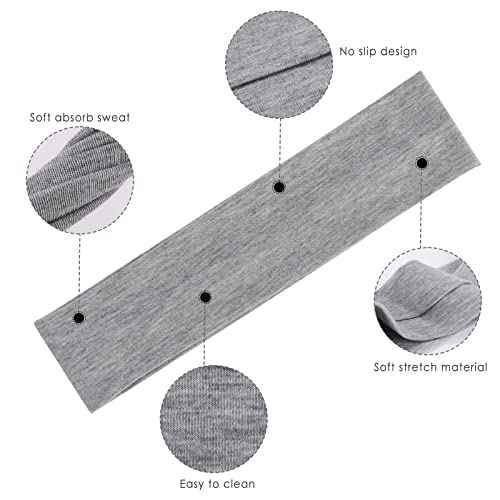 Work Headbands for Women 9Pcs, Cotton Like Headbands 2.5 inch Wide, Soft Sweat Wicking Stretchy Head Band for Cycling Biking Gym Sports Yoga Running Skincare