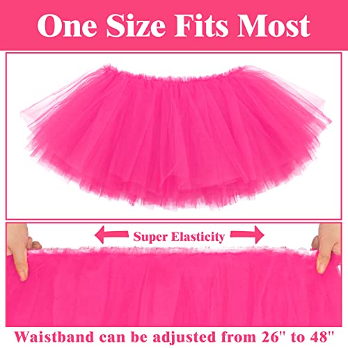 Hot Pink 5-Layer Adult Tutu Skirt - Fluffy Skirt for Women, One Size