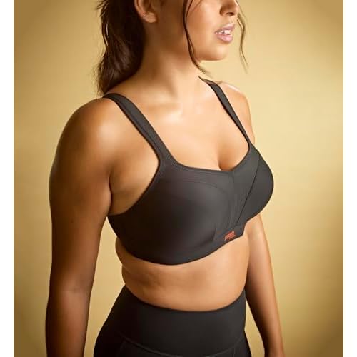 Panache Women's High Impact Underwire Sports Bra | Black 28E | Max Support, Moisture Wicking, Heavy Duty Sports Bra for Women