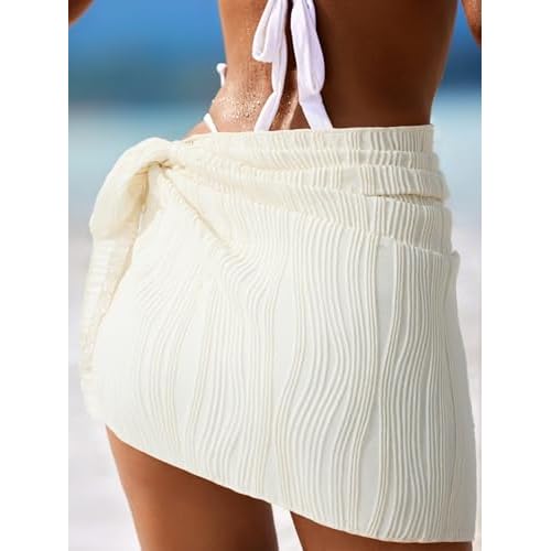 Geyoga Women Sarong Coverups Beach Skirt Triangle Shawl Wraps Short Bikini Skirt Bathing Suit for Swimwear