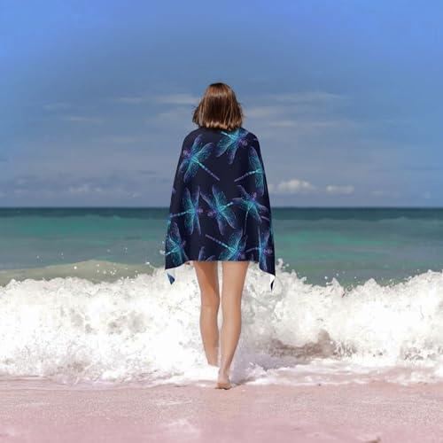 Oversized Microfiber Beach Towel 60x30 Inches Sandproof & Quick Dry for Pool Yoga Camping