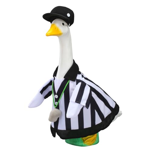 Referee Goose Costume 3-Piece Outfit - Striped Shirt Plush Hat Whistle - Variation of THIS listing