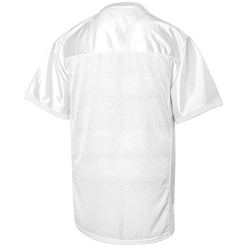 Large White Football Jersey 90s Hip Hop Mesh Practice Shirt