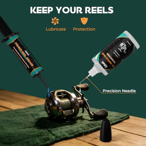 Fishing Reel Care Kit with Needle Oil & Grease - 1.9oz Variation