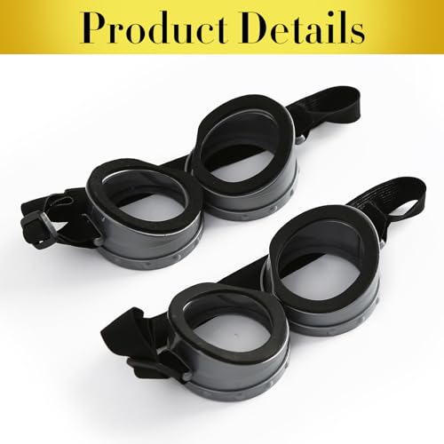 2Pcs Steampunk Goggles Round Glasses Costume Accessories Halloween Cosplay Party Set