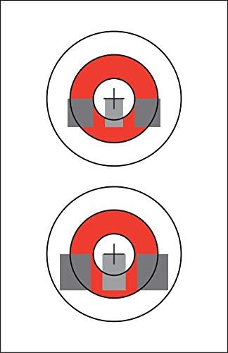 USA Made EZ2C 25 Gun Sight Alignment Training Paper Target, Firearm Sighting Correction Targets for Pistols Handguns Outdoor Indoor Shooting Range (25 Pack)