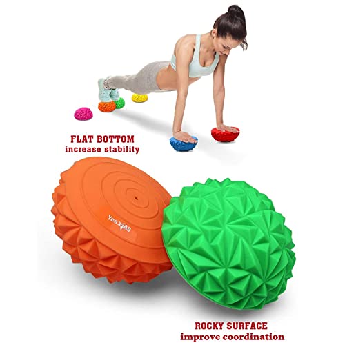 Yes4All Hedgehog Balance Pods for Exercise & Balance Training - Rocky Variation, Set of 9