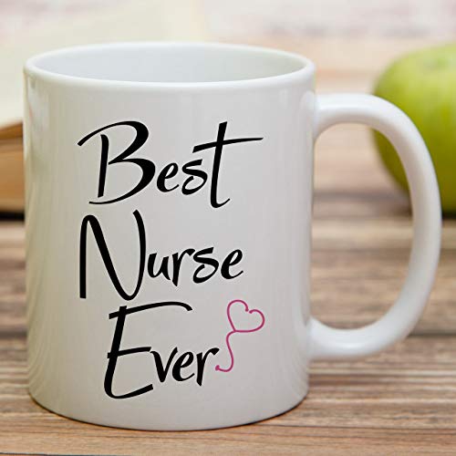 Retreez Funny Nurse Mug - Best Nurse Ever 11 Oz Ceramic Coffee Cup - White NSE006