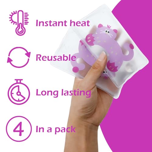 Hand Warmers Reusable, Reusable Heat Pack, Reusable Hand Warmers, Heat Packs for Hands, Heat Packs, Heat Packs for Cold Weather, Hand Click Gel Warmers, Instant Heat Packs (Pink)