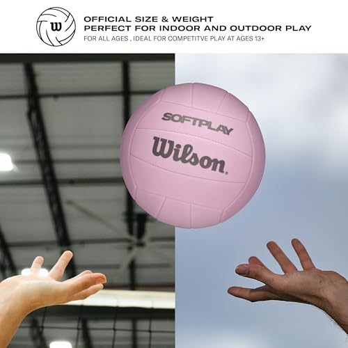 Wilson Soft Play Volleyball - Official Size Pink Indoor/Outdoor