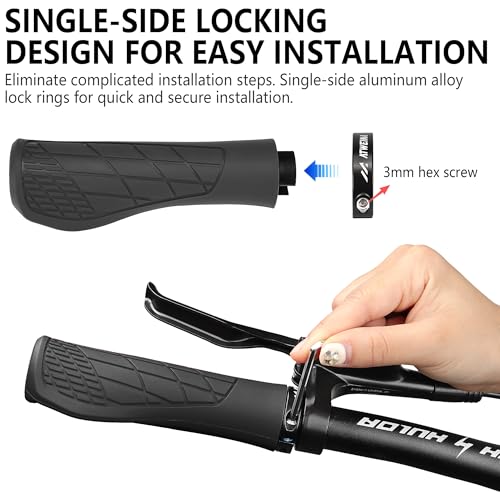 Black Ergonomic Non-Slip Bike Handlebar Grips for BMX and Scooters