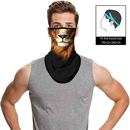 Obacle Bandana Face Mask with Ear Loops Breathable Neck Gaiter for Men Women