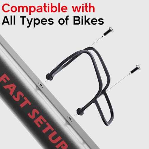 Mixed 2-Pack Bike Water Bottle Holder Cage - Carbon Fiber Reinforced, Only 12g - Universal Bike Cup Rack for Road & MTB Bicycles with Secure, Includes Screws & Tool for Easy Installation (Black)