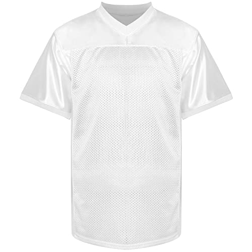Phoneutrix Blank Football Jersey - Hip Hop Sports T-Shirt for Parties Medium White