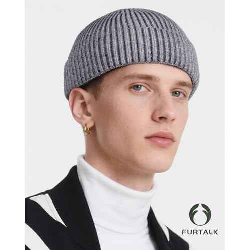 FURTALK Fisherman Beanie for Men Women Sytlish Short Cuff Knittet Watch Cap Winter Hats