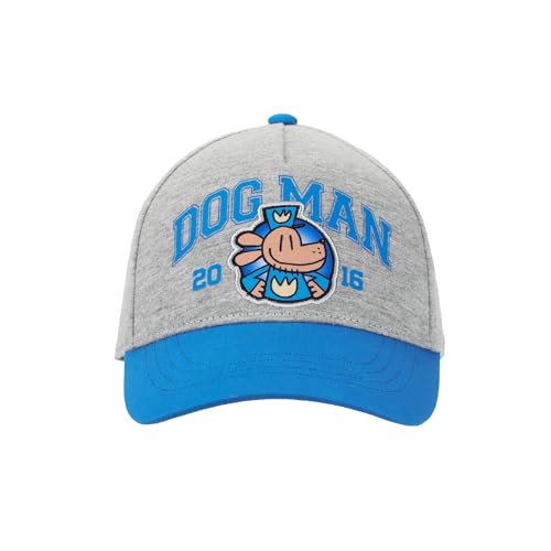 Dog Man Character Snapback Hat Youth Gray & Blue Adjustable Cap